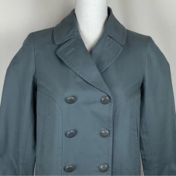 Talbots Gray 100% Cotton Double Breasted Career Office Jacket NWOT Size 2P - Picture 3 of 12